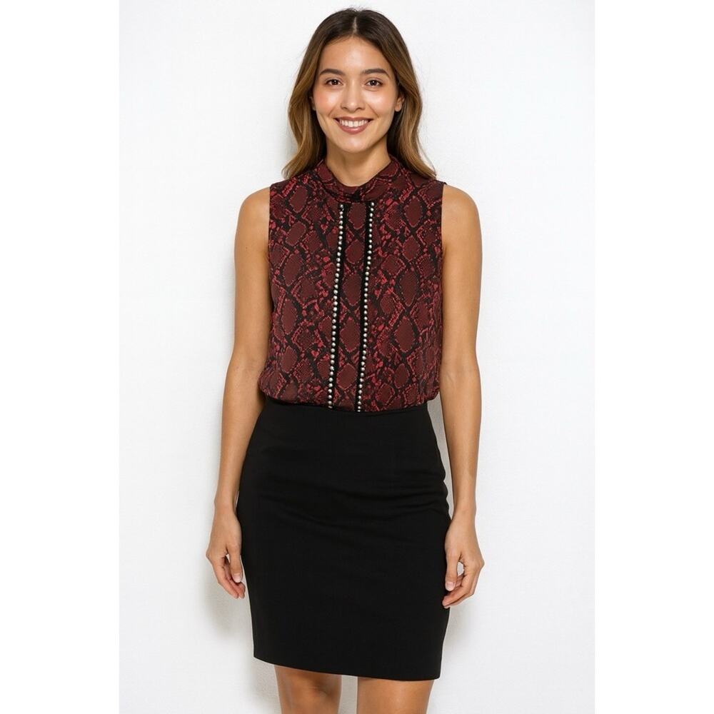 NWT Endless Rose Animal Print Keyhole Back Top Size M